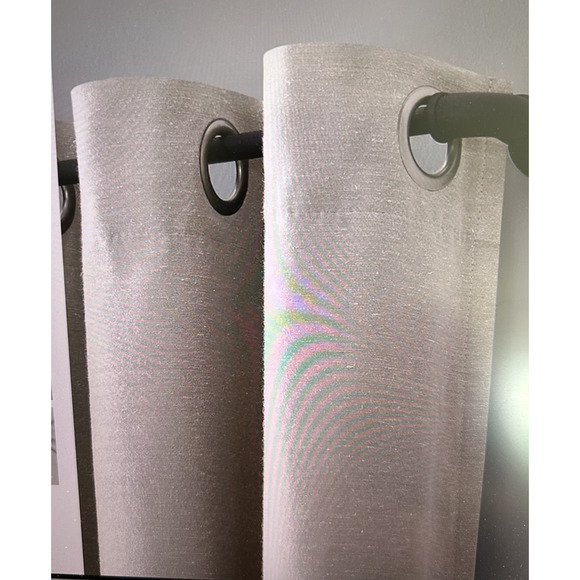 ARCHAEO PEARL LINEN BLEND GROMMET TOP BLACKOUT CURTAINS 4 PANELS 52X84 IN - Picture 2 of 7